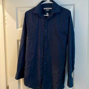 Navy blue Perry Ellis portfolio Small slim fit dress shirt